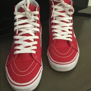 Red and white Vans